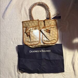 Dooney & Bourke Tan Logo Tote Bag